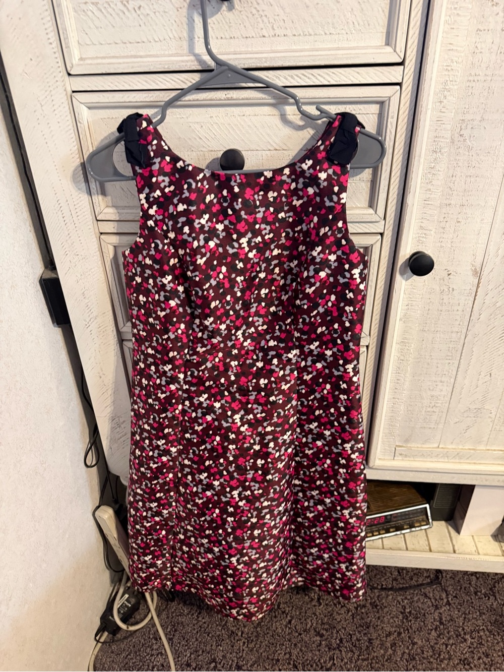 Talbots Girls' Pink, Black and White Floral Midi Dress